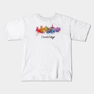 Cambridge skyline in watercolor Kids T-Shirt